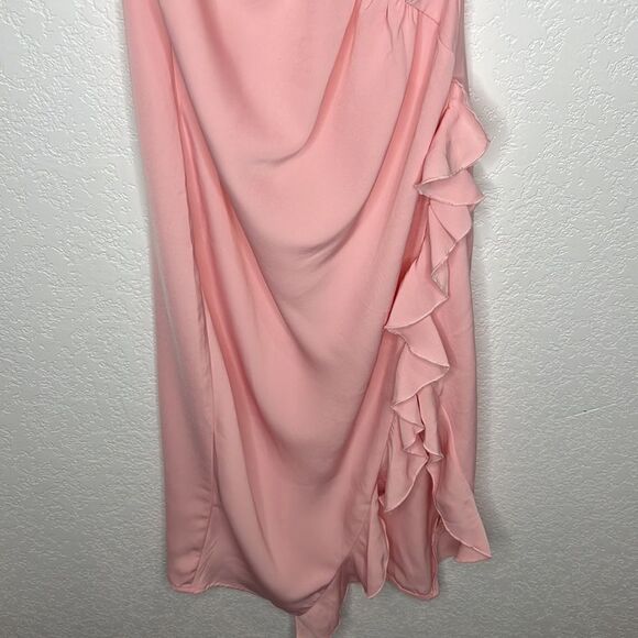 NWT More To Come Revolve Natasha Ruffle Midi Dress in Pink Small - Picture 5 of 15